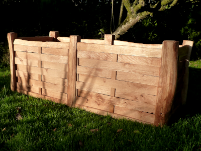 Handcrafted large Oak double planter