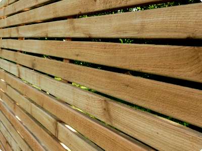 red cedar slatted panels