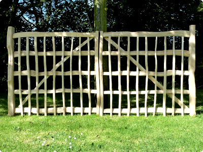 handcrafted large Oak double gates