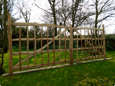 Rustic Cleft Oak Double Gates