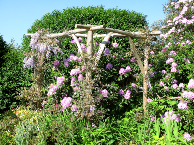 Rustic pegged Frame & Wisteria