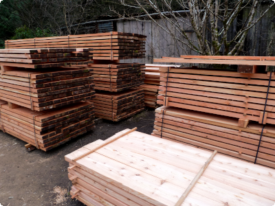 sawn timber stacks