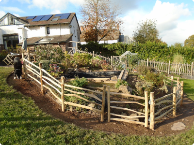 minature rustic post & rail fencing